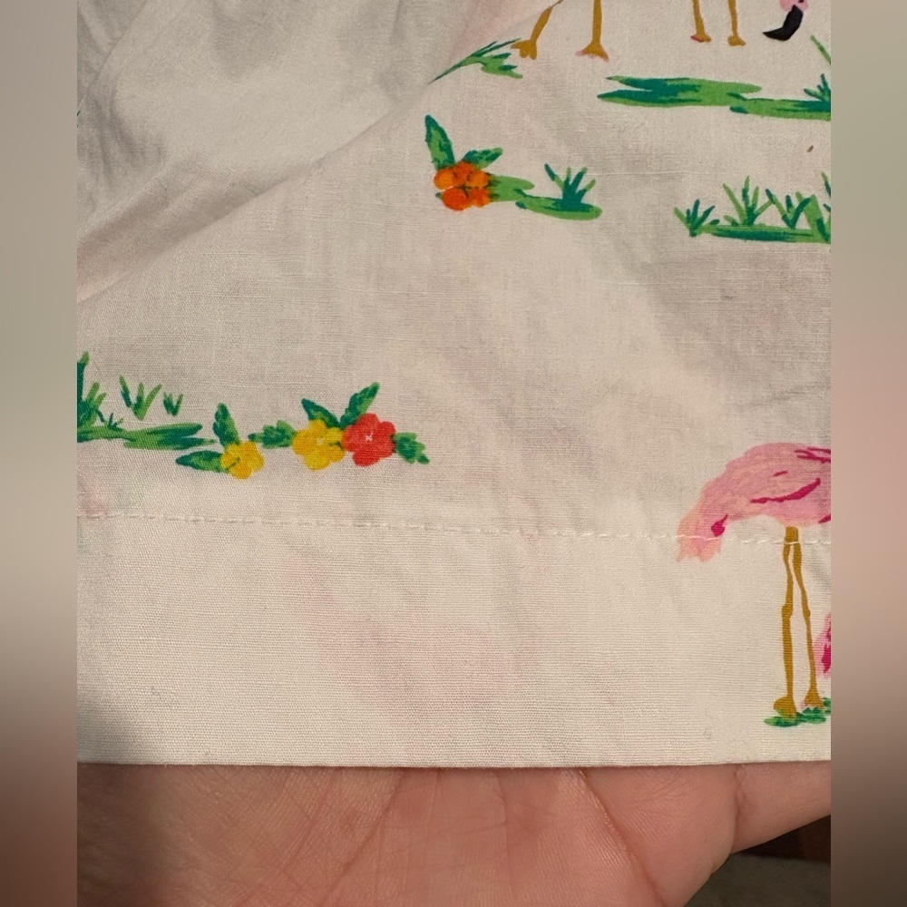 Smiling Button Flamingo Print Girls Dress Size 10 EUC Cotton Made in the USA - Picture 12 of 16